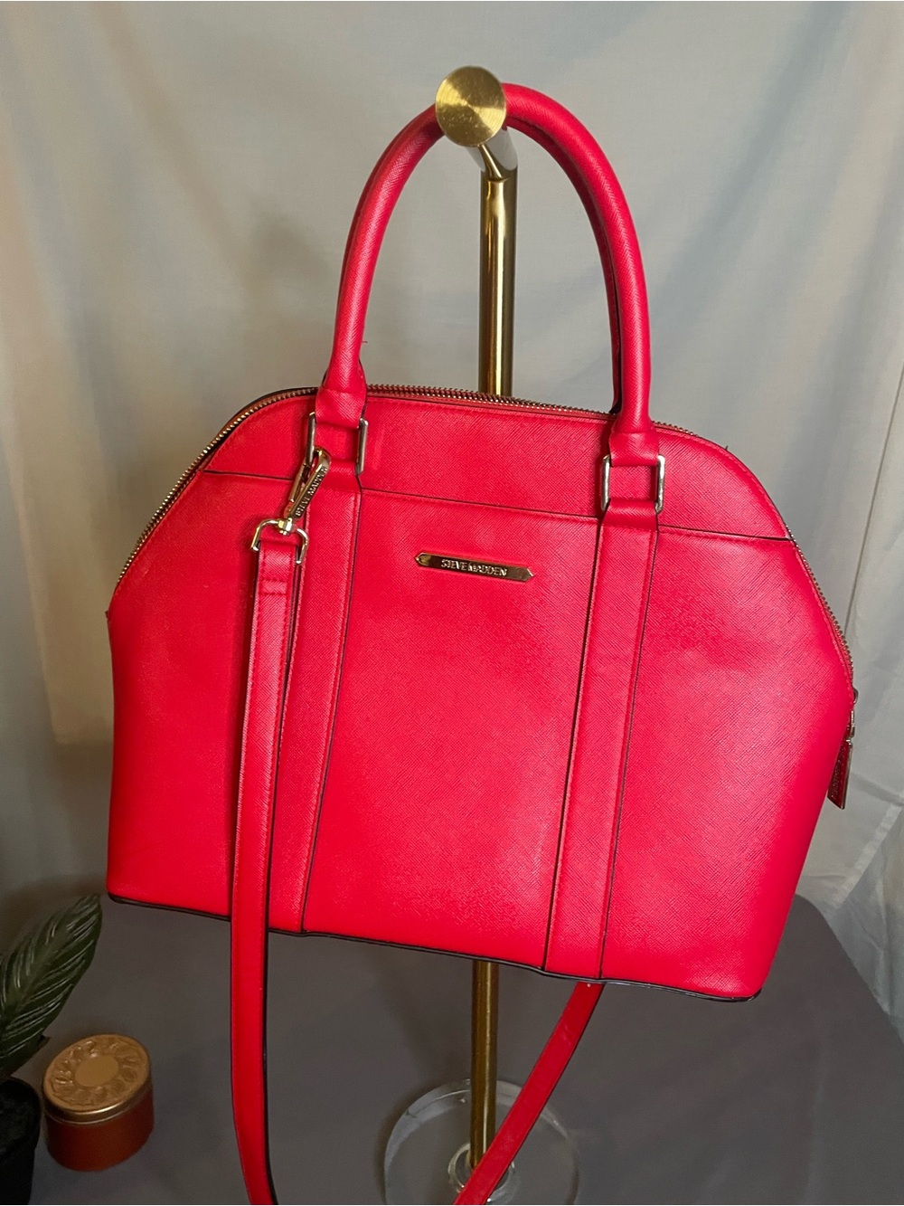 Steve Madden Bright Red Dome Satchel